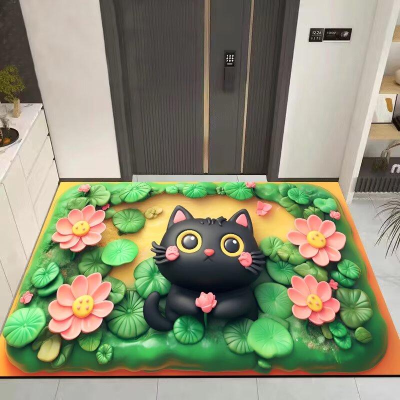 3D Cartoon Schattige Kat Vloerkleed Tapijt voor Woonkamer Kinderkamer Mat Sofa Deurmat Vloerkleed Woondecoratie Antislip Zachte Mat Cadeau