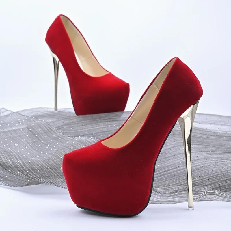 Fashion 2025 New Women's High Heel Slip-On Platform Plus Size Thick Sole Stiletto Party Sexy Round Toe Fashion Best Seller High Heels