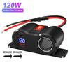 12V 120W QC3.0 & PD3.0 Outlet Cigarette Lighter Socket Splitter with Voltmeter USB Car Charger Power Adapter for Car Marine