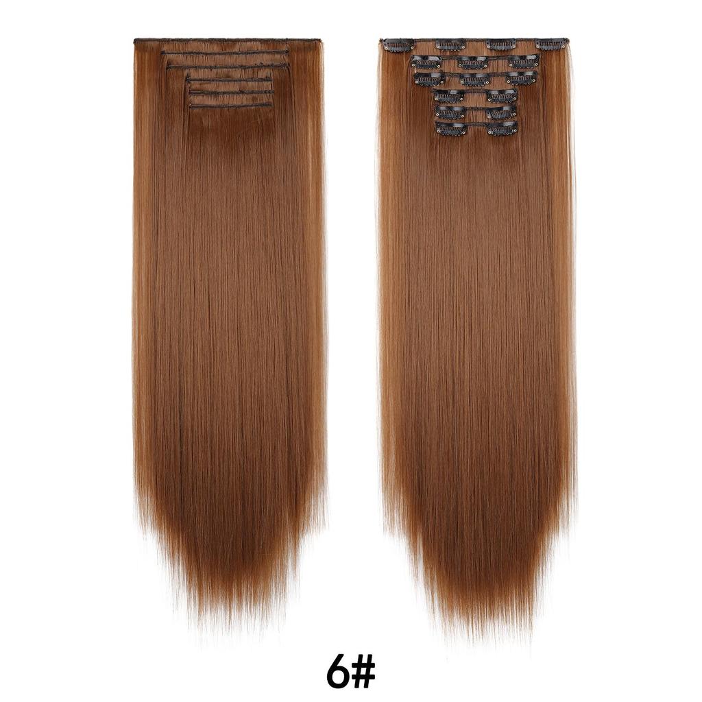 6Pcs/Set Clip-in Hair Extensions Long Straight Hair for Full Head Synthetic Hairpiec for Women Ladies