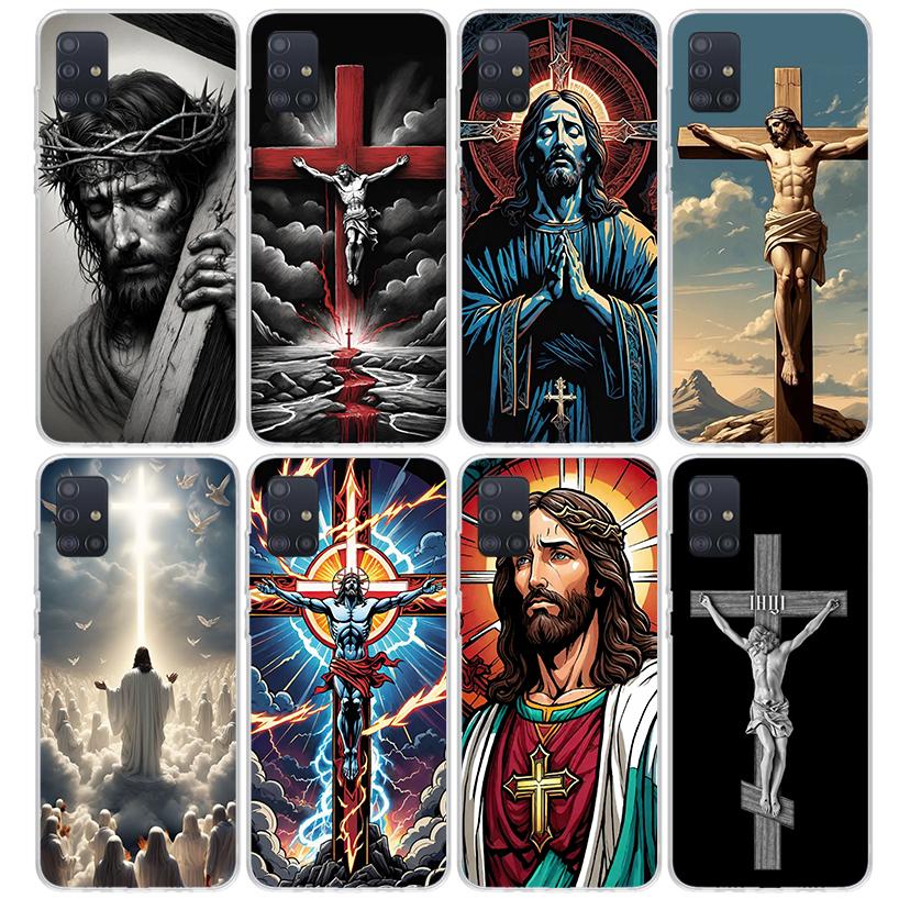 Christian Cross Design Phone Case For Samsung Galaxy A52 A51 A50S A32 A22 A12 A02S A72 A71 A31 A70 A30S Note 20 Ultra 10 Plus S1