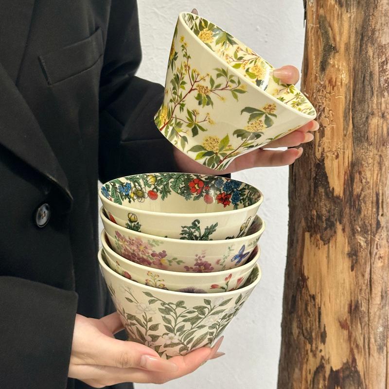 Kwiatowa Ceramiczna Miska na Kapelusz Premium Zestaw Stołowy Osobista Miska na Ryż Pudełko Prezentowe