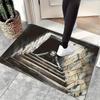 2D Spiral Stairs Carpet Mat Rug Home Decoration Long Hallway Living Room Bedroom Floor Decor Realistic Visual Effect Creative