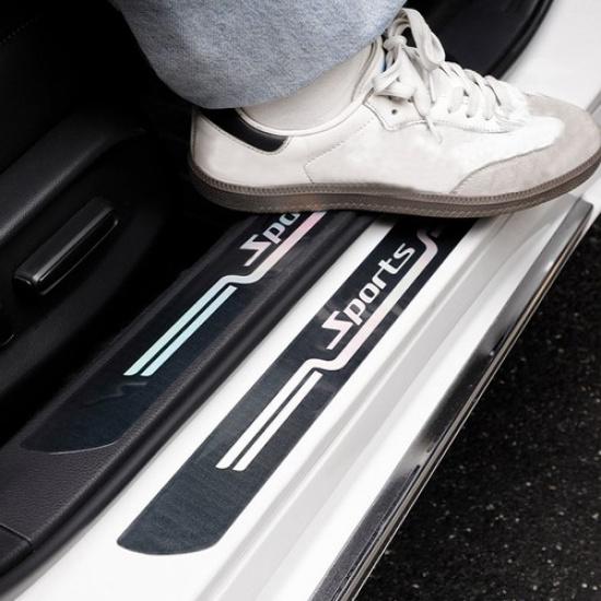 4pcs Car Accessories Door Sill Scuff Plate Cover Panel Protector Film Sticker