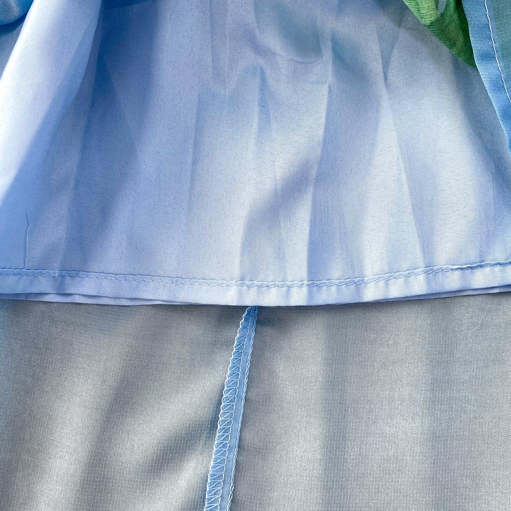 Summer Women Flying Sleeve Print Bling Diamonds Flower Long Maxi Holiday Seaside Dresses