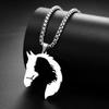 My Shape Running Horse Pendant Necklaces Women Men Stainless Steel Couple Love Heart Horse Animal Neck Chain Horse Lover Jewelry