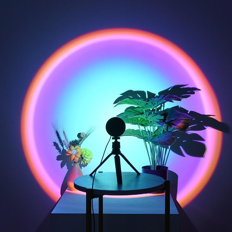Lámpara de Proyección de Atardecer RGB - Iluminación Ambiental de Fondo para Sesiones de Fotos