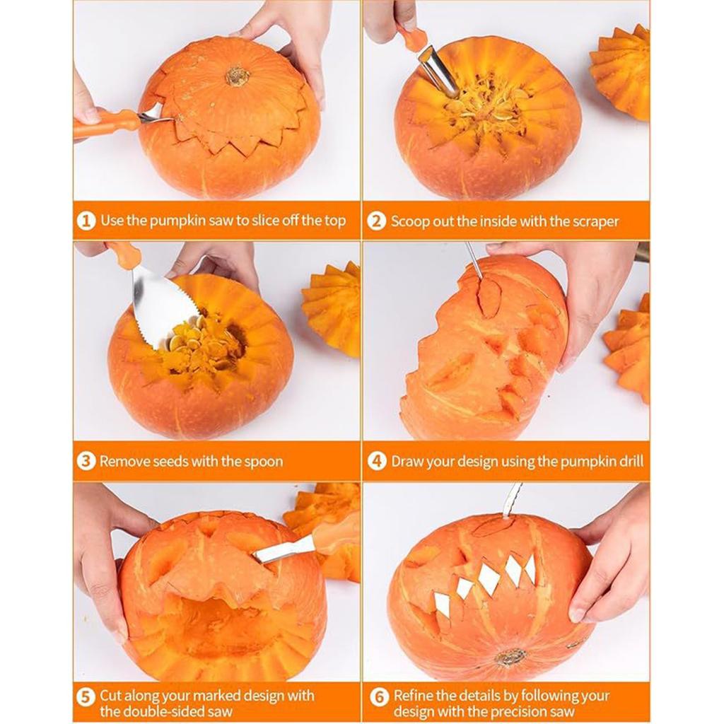 Halloween DIY Stainless Steel Lamp Carving Knife Mold Set Of 13 Lamp Carving