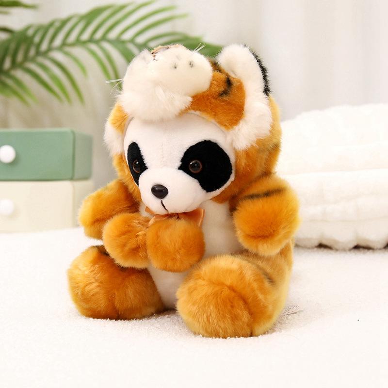 Süßer Süßer Panda Verwandelt in Tiger Waschbär Puppe Plüschtier Schwarz Und Weiß Panda Puppe Kinderpuppe Puppe