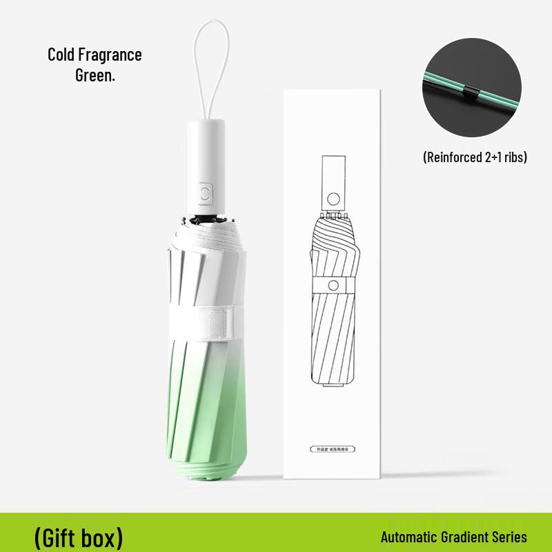 Современный складной зонт с градиентным рисунком, автоматический, с защитой от УФ-лучей