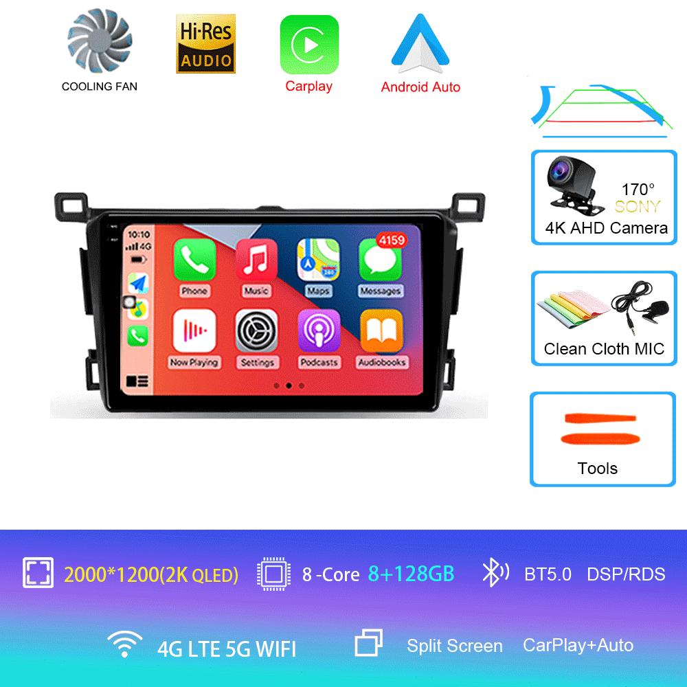 Android 14 For Toyota RAV4 Rav 4 2013 2014 2015 - 2019 Carplay Auto Car Radio GPS Navigation DSP 360 Camera 2 Din Video Stereo