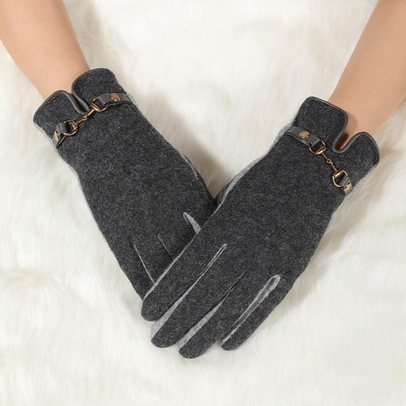 Women's Winter Temperament Padded Warm Gloves Cycling Windproof Touch Screen Gloves