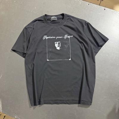 Vintage Washed Cotton Graphic Tee Men - Loose Fit Retro Streetwear T-Shirt With Character Print
