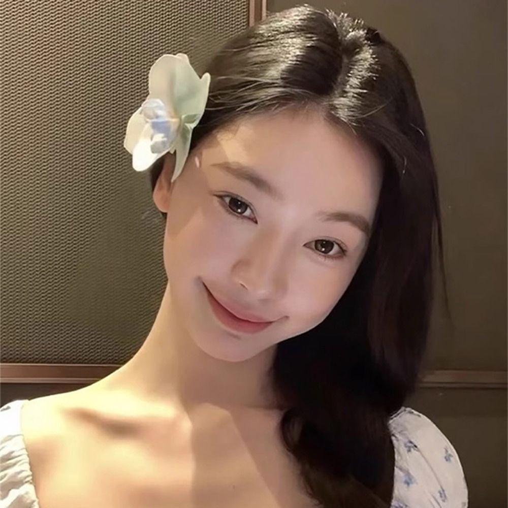 Cloth Orchid Flower Hairpin Pearl Girl Hair Clip Cute Flower Hair Clip  Women