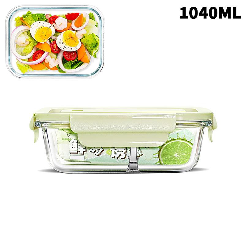 1/2/3 Fack Förtjockad Läckagesäker Mikrovågsugnssäker Matlåda Hög Borosilikatglas Bento-låda Med Lock Lufttäta Matlådor