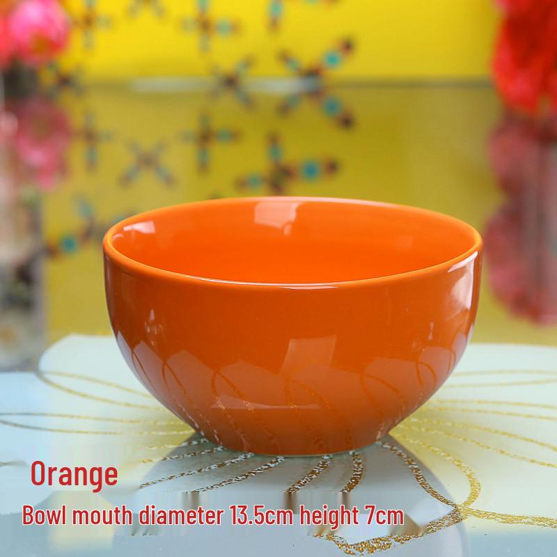 Colorful Large Ceramic Children's Bowl - Creative Underglaze Design for Rice or Porridge