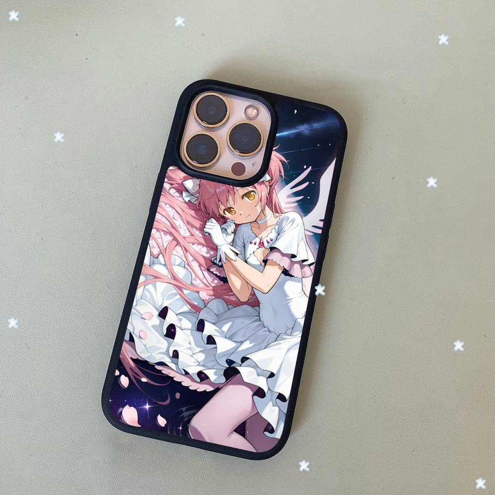 Popular Anime Girl Black Silicone Hard Plastic Phone Case For Iphone 17 Air 16 15 14 13 12 11 Pro Max PC+TPU Case