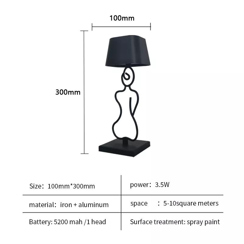 

Современная роскошная прикроватная роскошная металлическая беспроводная портативная маленькая беспроводная аккумуляторная лампа для отеля, кафе-бара, модная светодиодная лампа Tbale