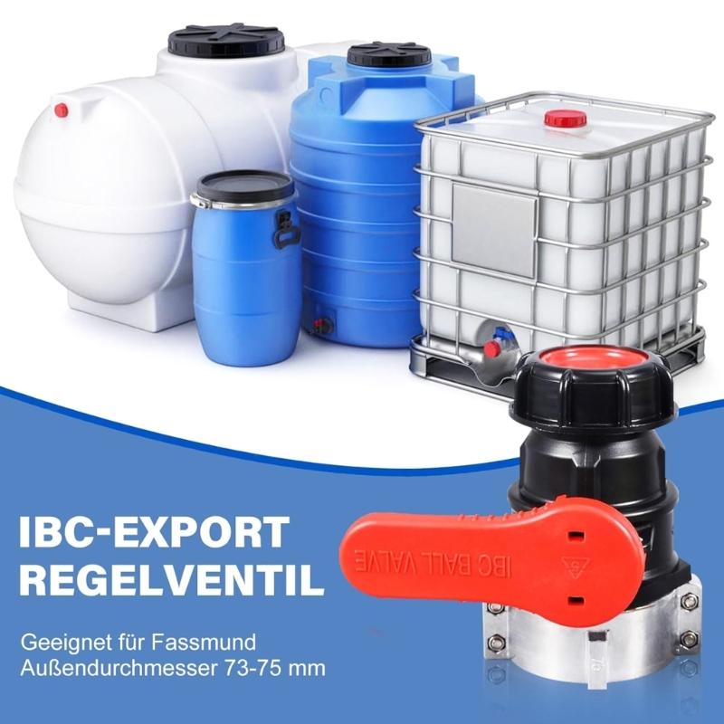 Korrosionsbeständige 75mm Kugelhahn-Adapter Aluminium-Kunststoff-Adapter für IBC-Container Regentonnen Entwässerungssysteme