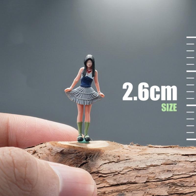 Cute Resin Miniature Girl Model In Bright Dress Perfect For Small Home Additions