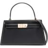 Lee Radziwill Top Handle Open Gold Hardware Calfskin Shoulder Crossbody Handbag Small Women Handbags Black 168954
