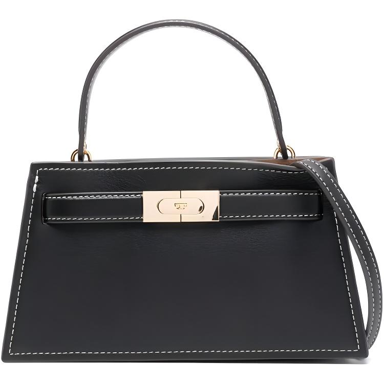 Tory Burch Lee Radziwill Top Handle Open Gold Hardware Calfskin Shoulder Crossbody Handbag Small Women Handbags Black 168954