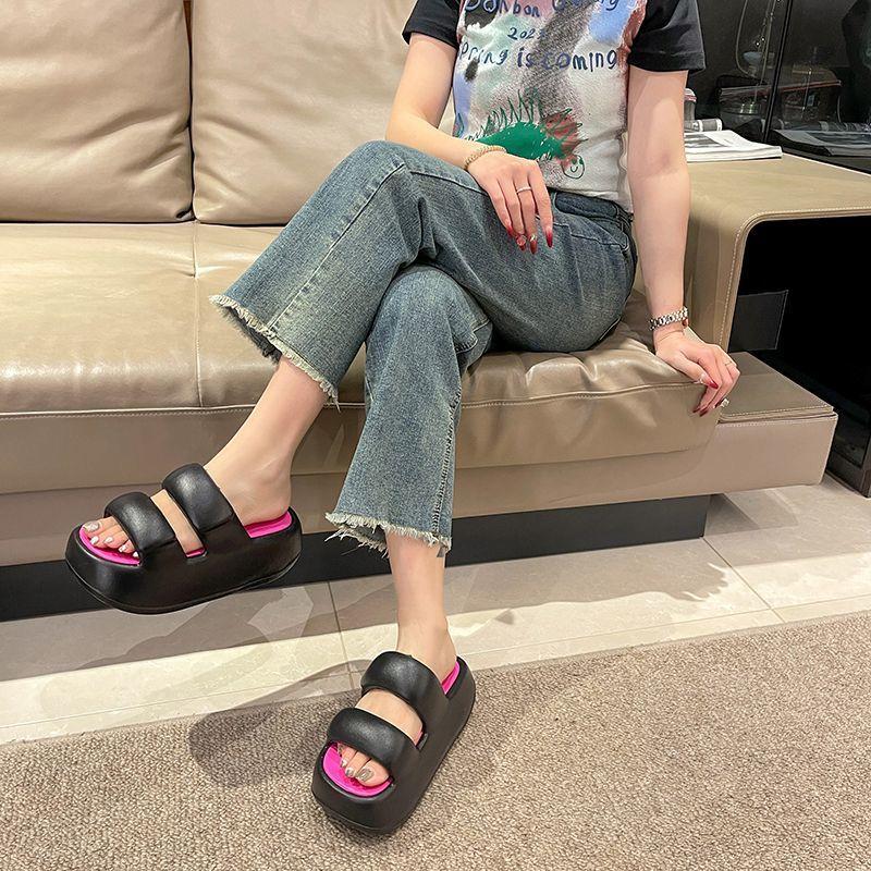High-value Non-slip Fashion Beach Cool Slippers Outer Wear 2025 Summer New Fairy Style Versatile Height-enhancing Slippers Woman