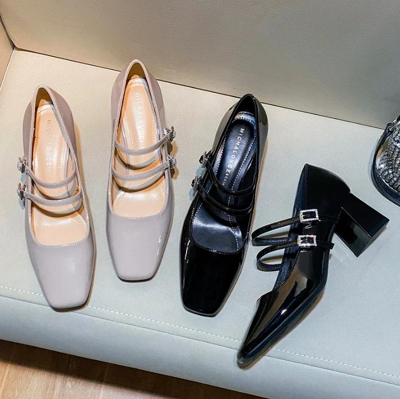 Spring and Fall New Korean Fashion High Heels Square and Mary Jane Women's Shoes