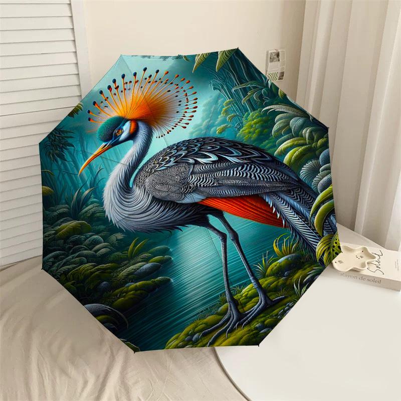 

1PC Jungle Crane Umbrella-8-Rib Reinforced, Automatic Open, Lightweight & Durable, Cute Fashion Accessory for Outdoor-T375