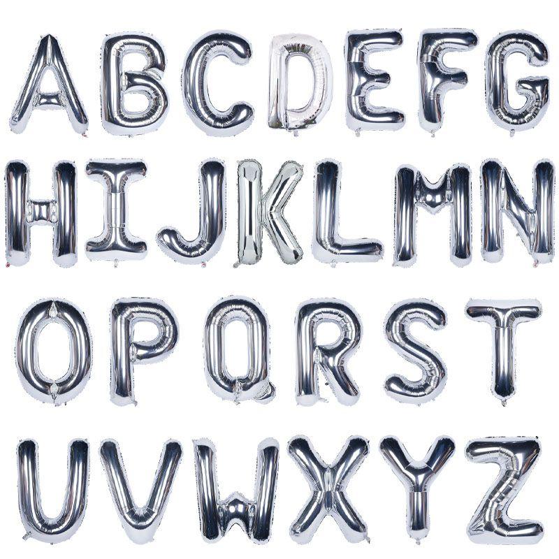 Large Balloons Letter 40 Inch Silver Helium Air Foil Birthday Wedding Party