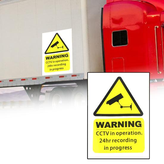 5 stk skiltdekaler 150 mm vanntett 100 mm x attraktiv CCTV i drift bil