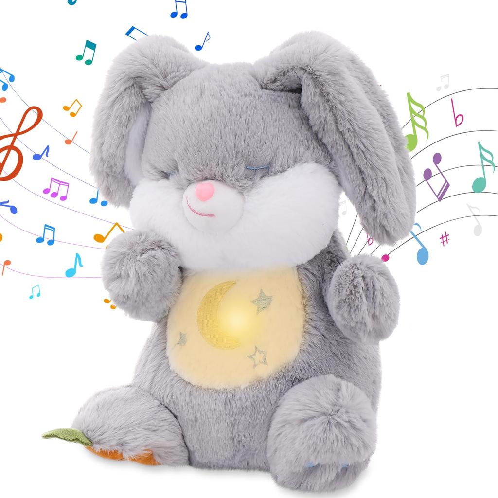 Emoin Plush Rabbit Toy for Sleeping, Educational Toy, Moving Plush Toy with White Noise, Imitating Plush Toy, Sleeping Music Box, Educational Toy,