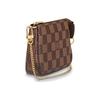 LOUIS VUITTON Pochette Accessories Classic Checkered Portable Cowhide Leather Underarm Bag Shoulder Tote Mini Women's Brown