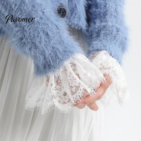 False Sleeves for Cardigans Lace Fake Cuffs Women, Detachable Elastic Wrist Cuffs, Layering Accessories Women Elegant Accessory Sweaters And