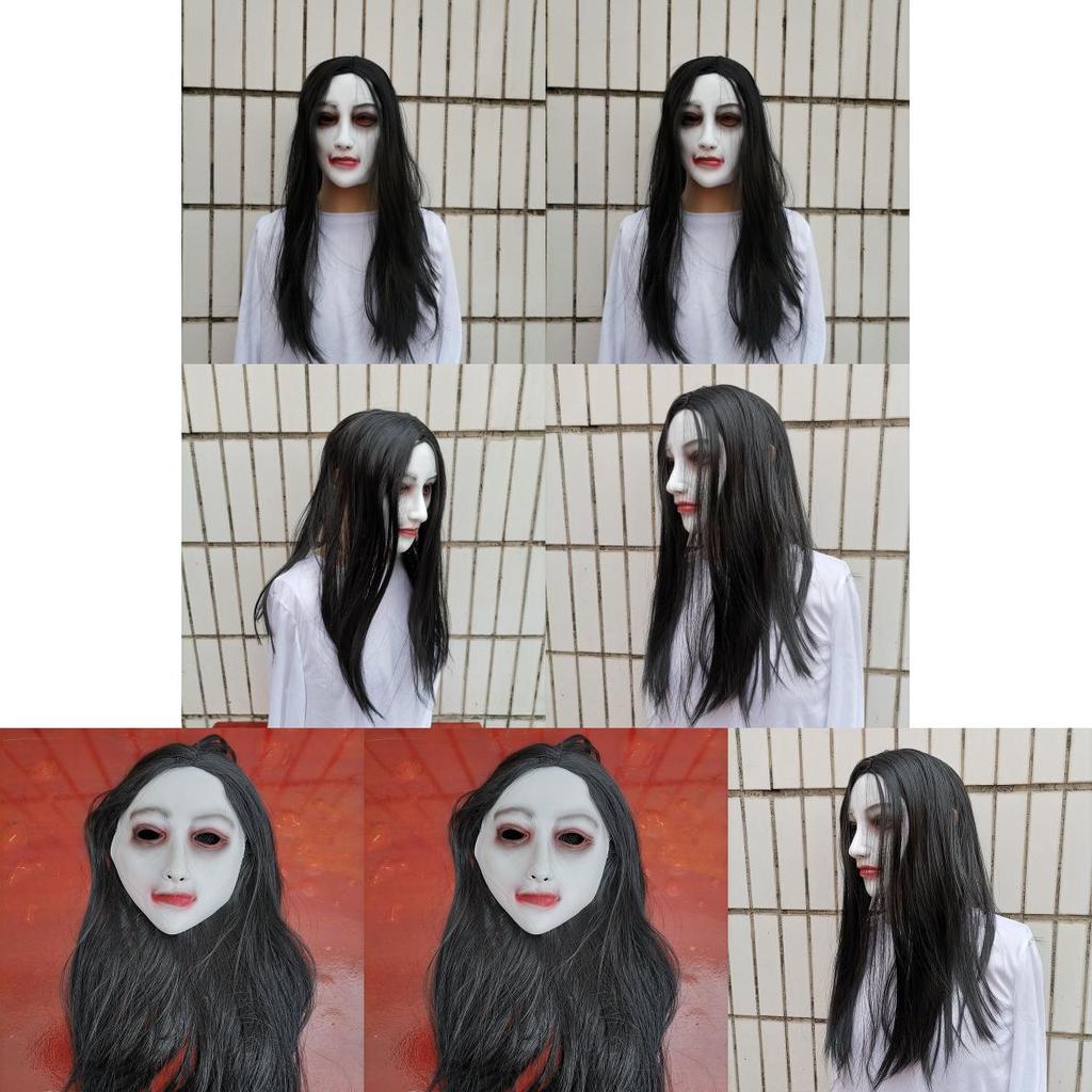 Latex Weibliche Geistermaske für Halloween Escape Room Requisiten und Spukhausdeko