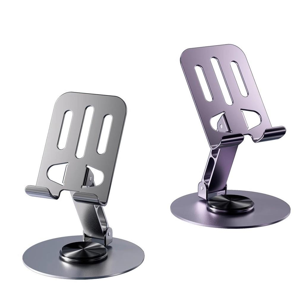 Metal 360 Degree Rotating Phone And Tablet Stand For Desk And Streaming Use
