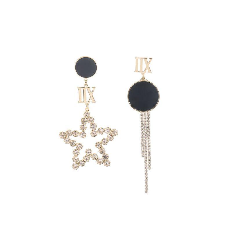 Accessible Luxury European and American Unique Elegant AB Version Star and Moon Earrings