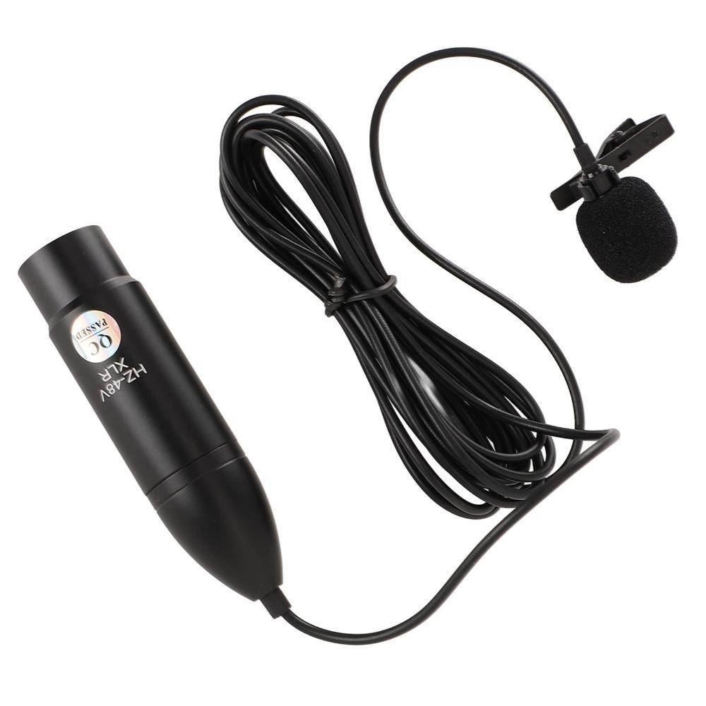 Noise Reduction Lavalier Microphone 48V Phantom Power XLR Lavalier Mic Portable Mono  Multi-Scene