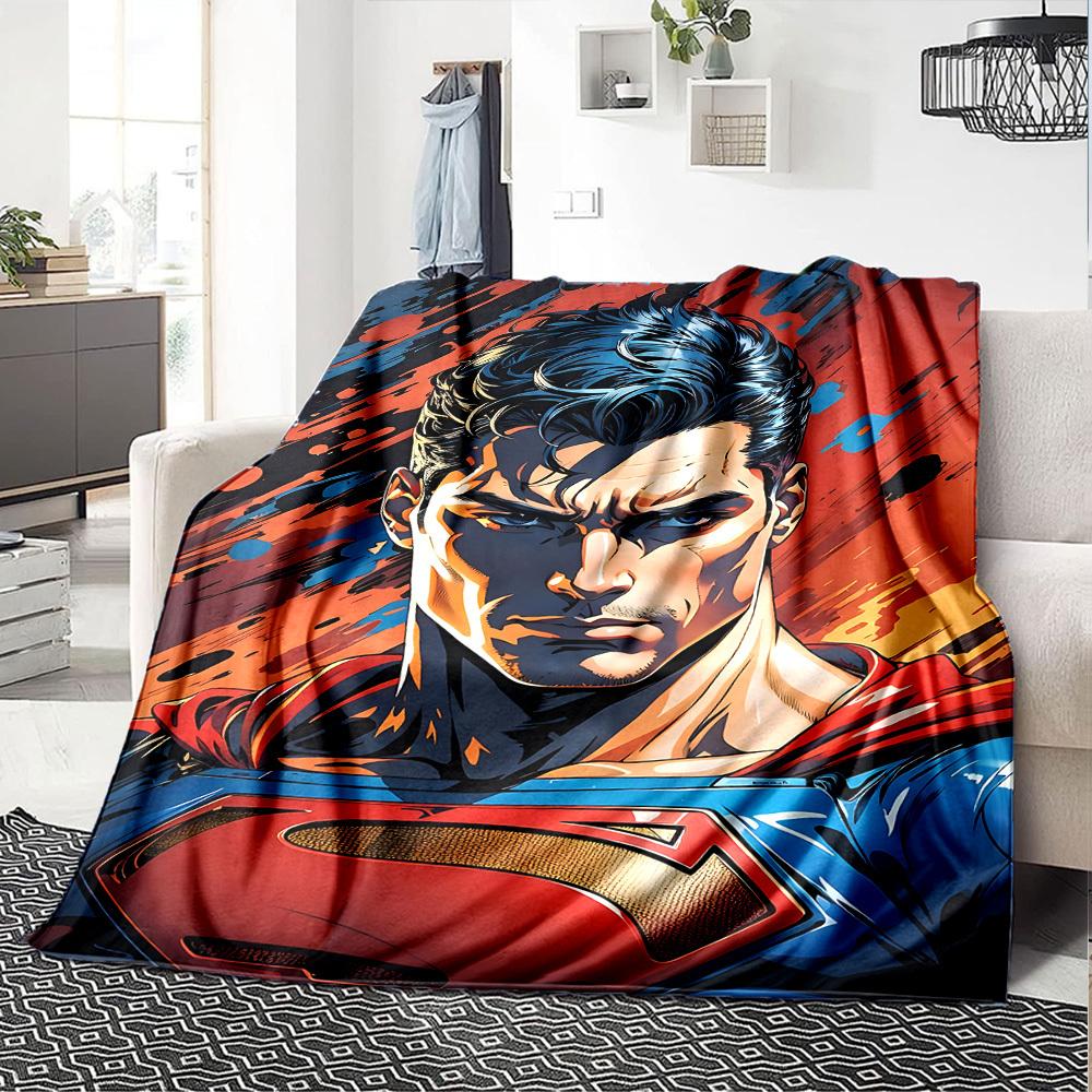 1pc Superman Flannel Blanket Soft Warm Throw for Home, Office, Travel, All-Season Cozy Bedding GiftL1086