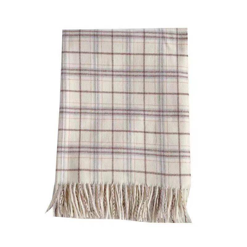 Classic plaid scarf women's autumn and winter casual versatile high-end warm shawl dual-purpose student scarf Korean version of men