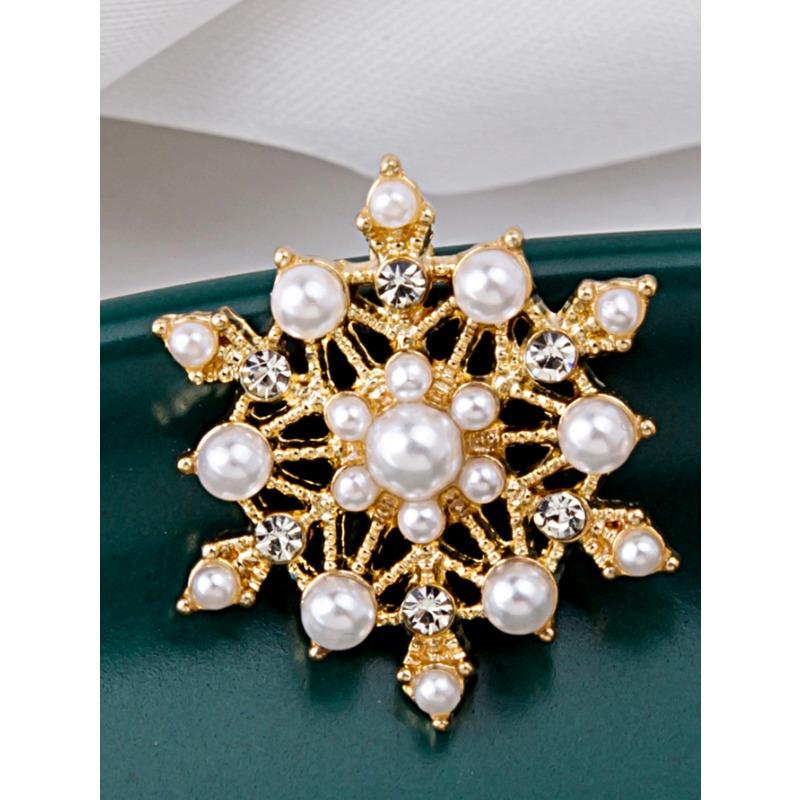 Dream Flash Diamond Snowflake Pearl Stud Earrings Women, Elegant and Charming Earrings, New Trendy Earrings