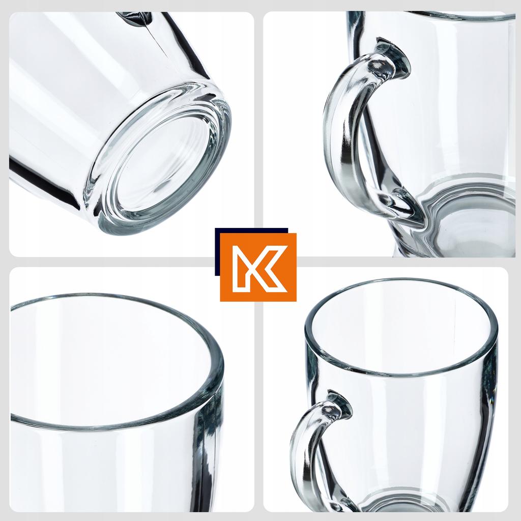 KADAX Szklanki 350ml Zestaw Do Herbaty Kawy Z Uchem