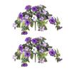 2Pcs Hanging Artificial Morning Glory UV Resistant Realistic Fake Plastic Flower Wedding Party Indoor Outdoor Garden Wall Hanging Faux Bloom