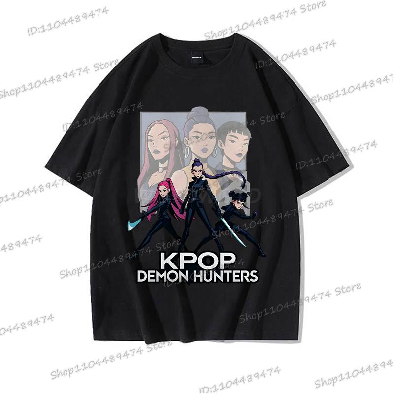 KPop Demon Hunters T-shirt for Women Men Fashion Anime Movie Tees Cute KPop Demon Hunters Funny Short Sleeve T Shirt Gifts