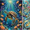 5D DIY Partial Special Shaped Drill Diamond Painting Kit Marine Animals Decor