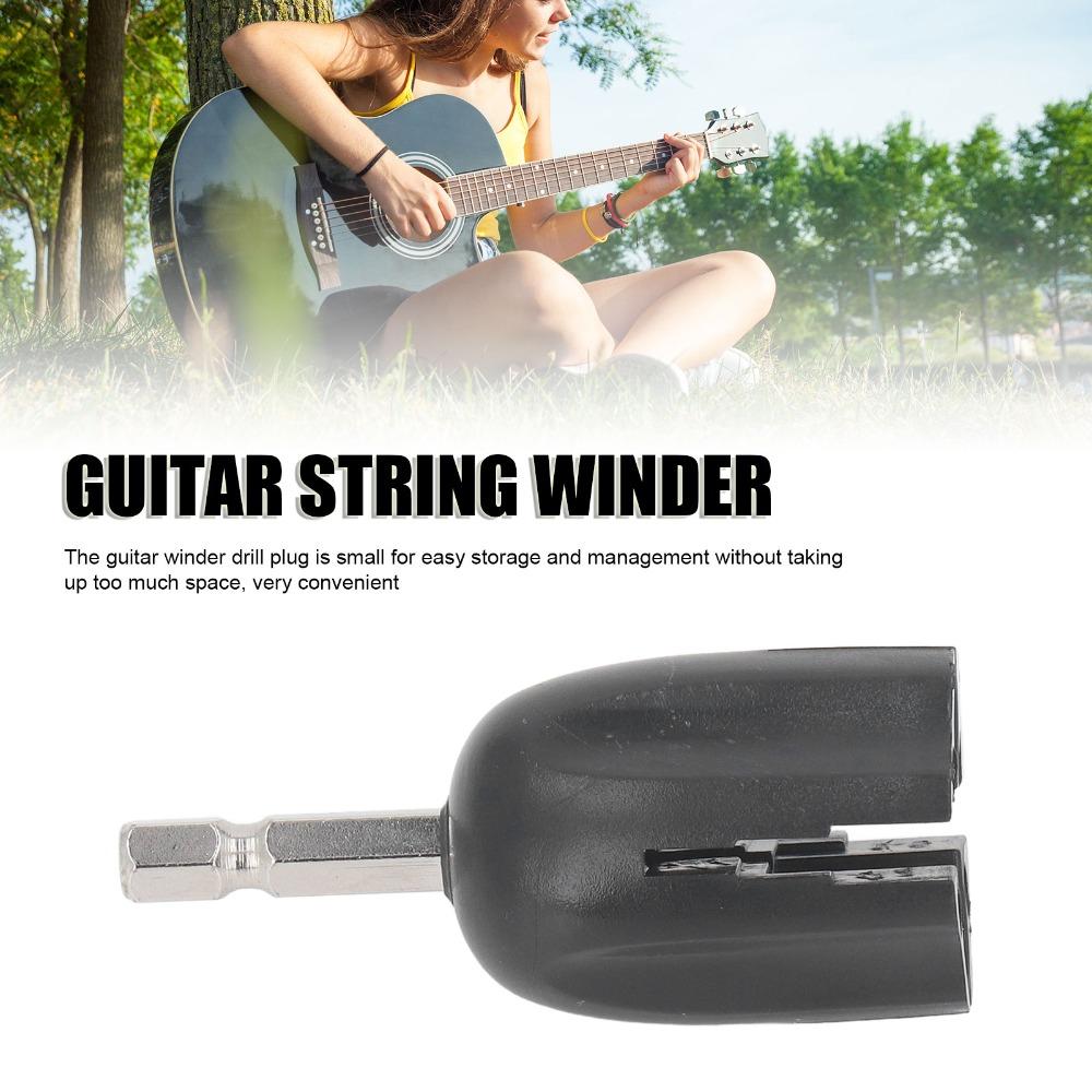 2PCS Plastic+Metal String Winder Head Black Tuning Peg Puller Guitar Maintenance