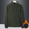 Giacca da Uomo Collo Alto Manica Lunga Tinta Unita Cappotto Ispessito con Tasche Autunno Inverno Casual Chiusura con Cerniera Capispalla