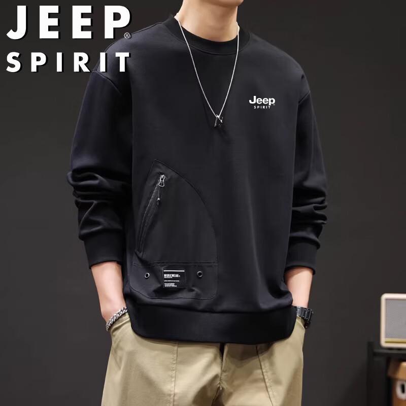 JEEP SPIRIT Men's Casual Crew Neck Long Sleeve Sweatshirt