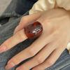 Women's High-End Amber Resin Statement Ring - Versatile Cold Style for Index Finger