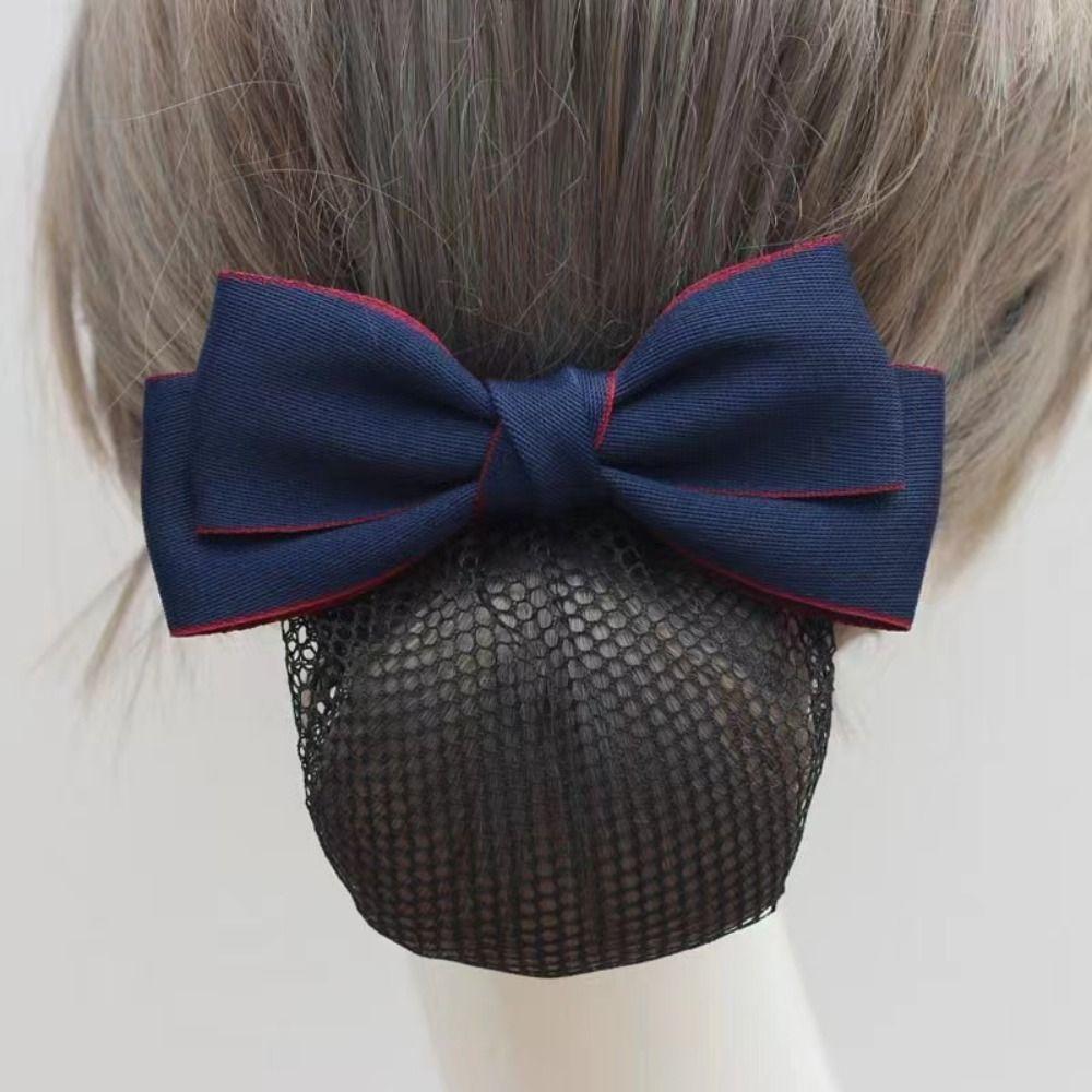 Headwear Bowknot Spring Clip Korean Style Hair Net Cover Elegant Nurse Hair Clip  Office